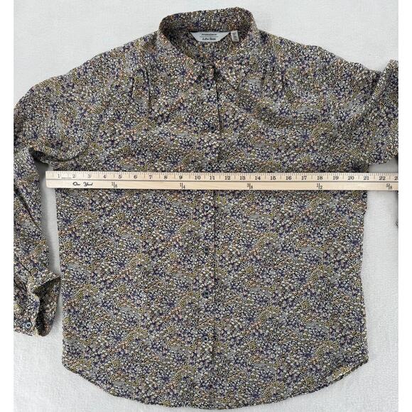 & Other Stories Silk Floral Blouse Long Sleeve Top Button up Shirt White 4 S - Picture 9 of 10